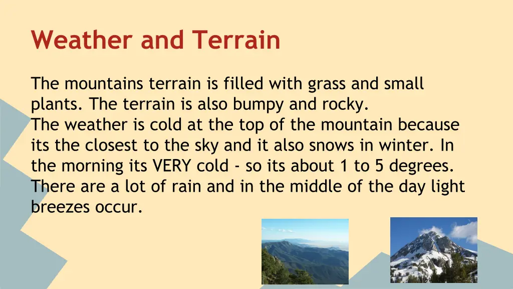 weather and terrain