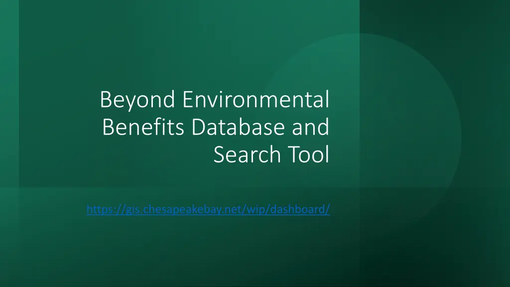 beyond environmental benefits database and search