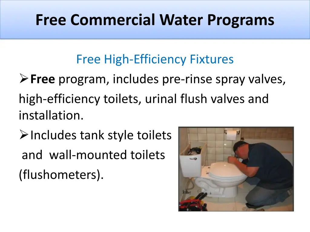free commercial water programs
