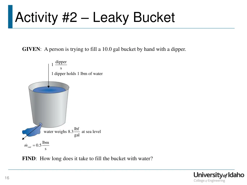 activity 2 leaky bucket