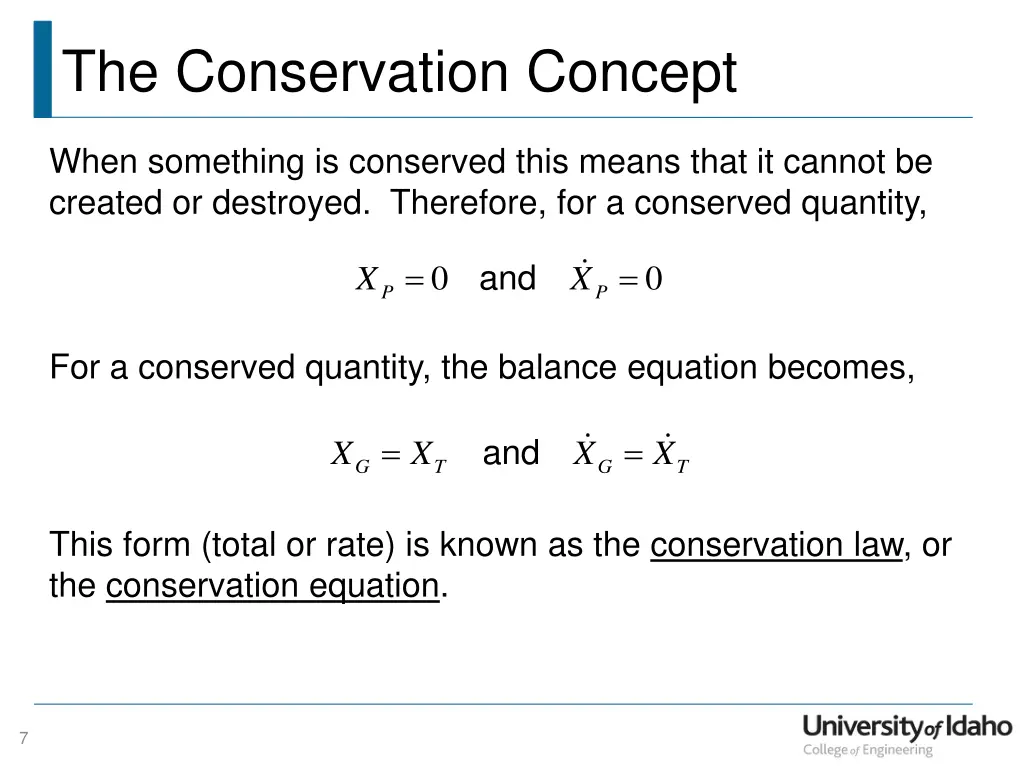 the conservation concept