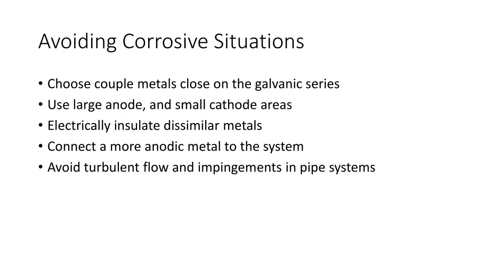 avoiding corrosive situations
