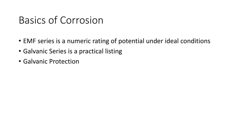 basics of corrosion
