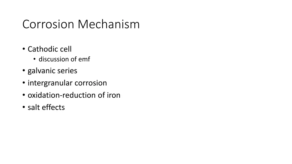 corrosion mechanism