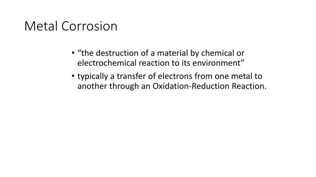 metal corrosion