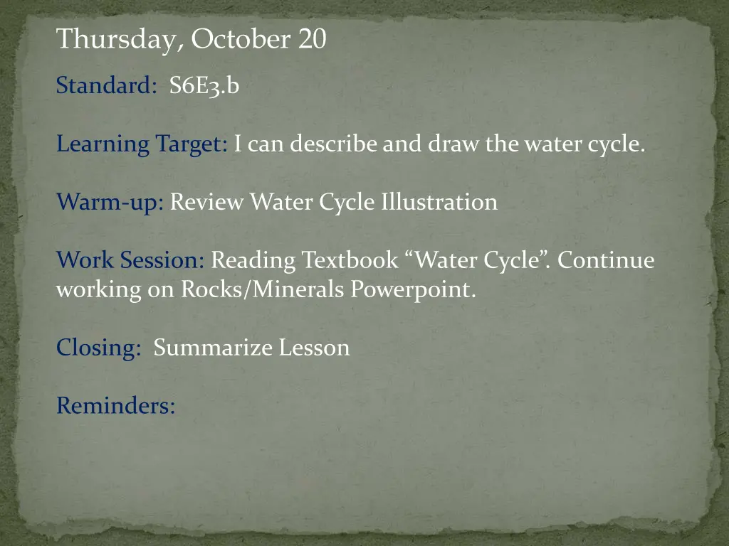 thursday october 20
