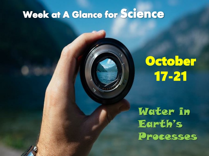 week at a glance for science