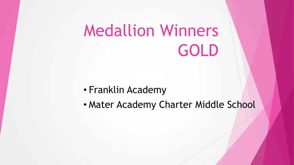 medallion winners 1