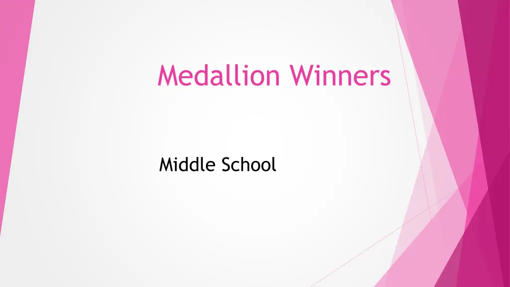 medallion winners