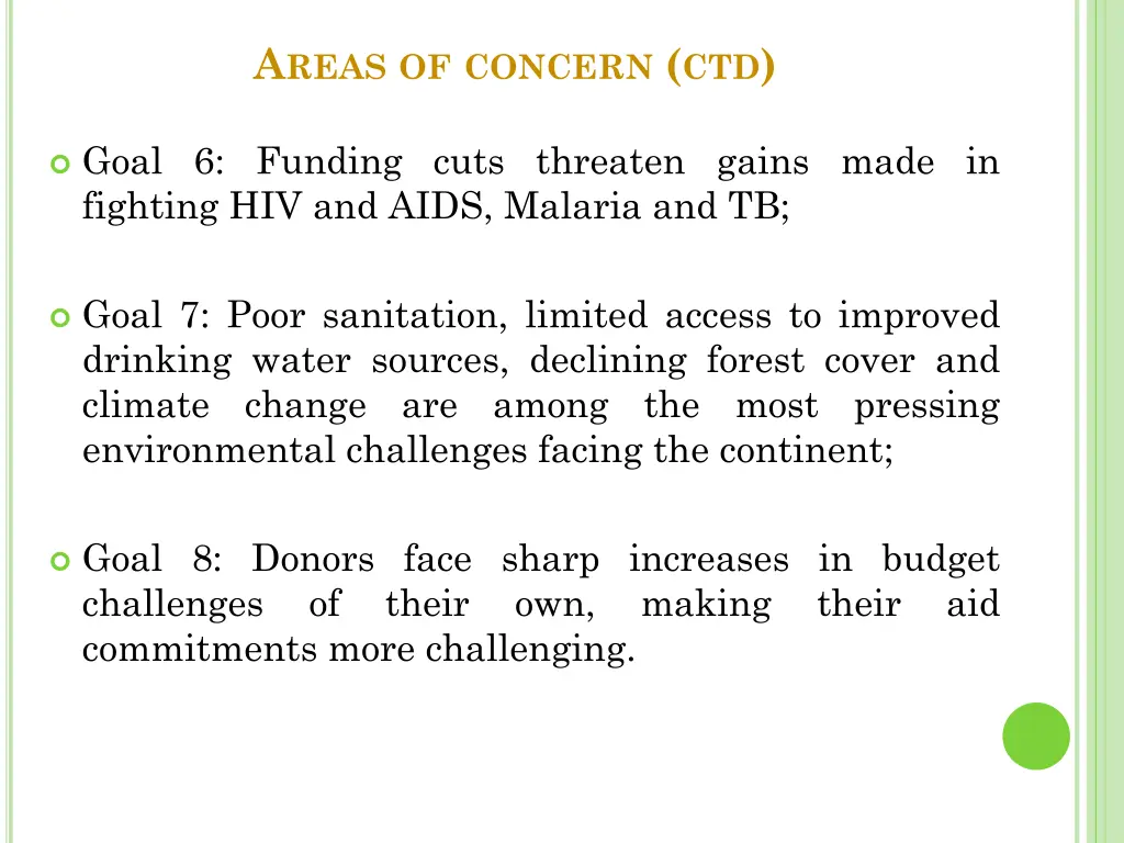 a reas of concern ctd