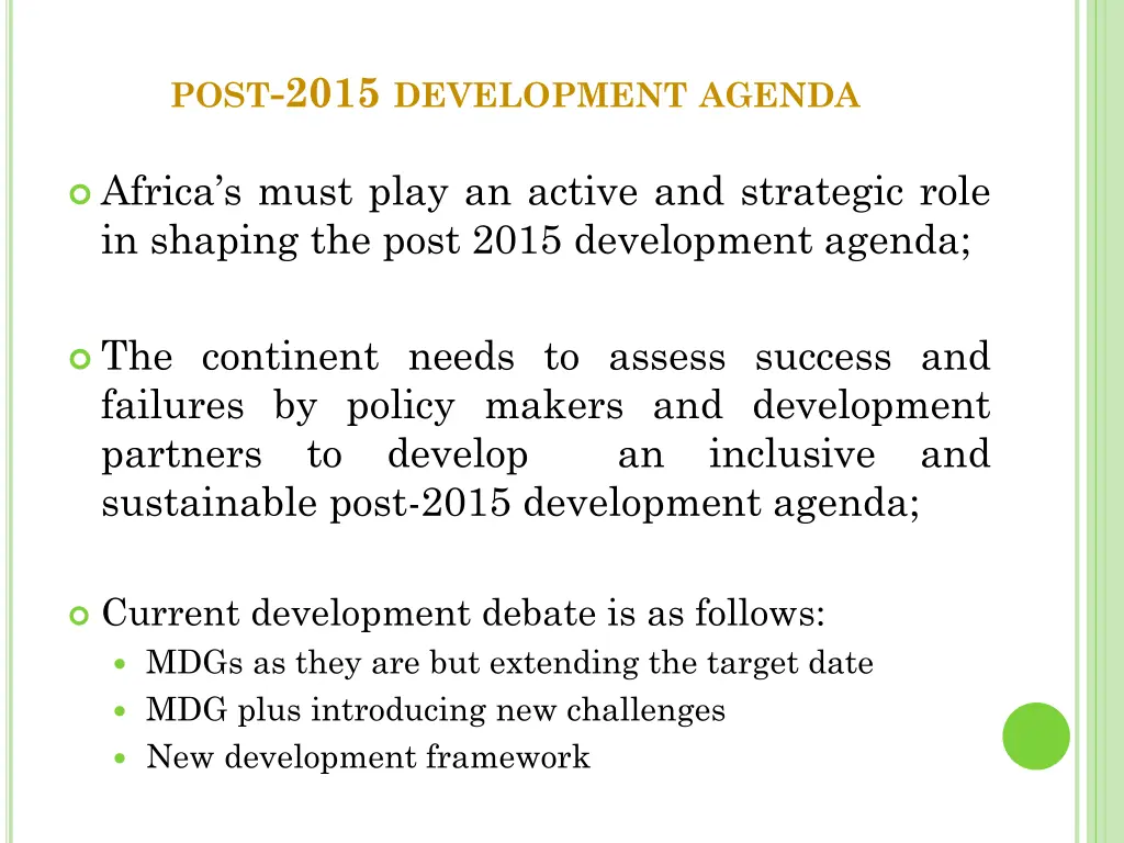 post 2015 development agenda