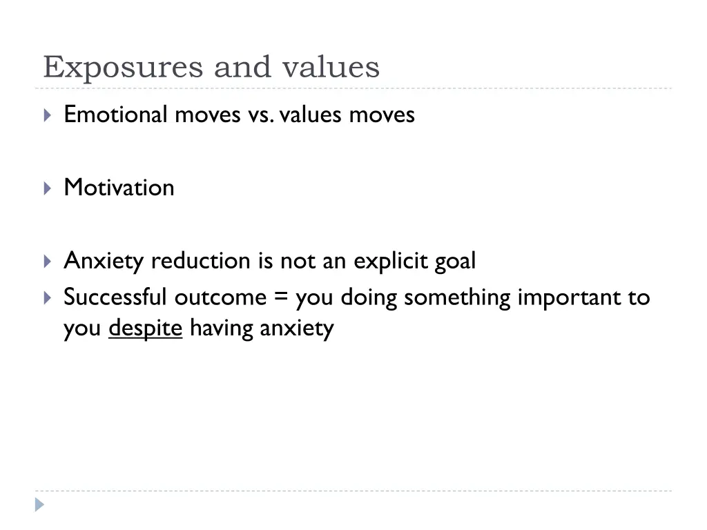 exposures and values