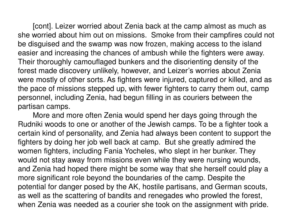 cont leizer worried about zenia back at the camp 2
