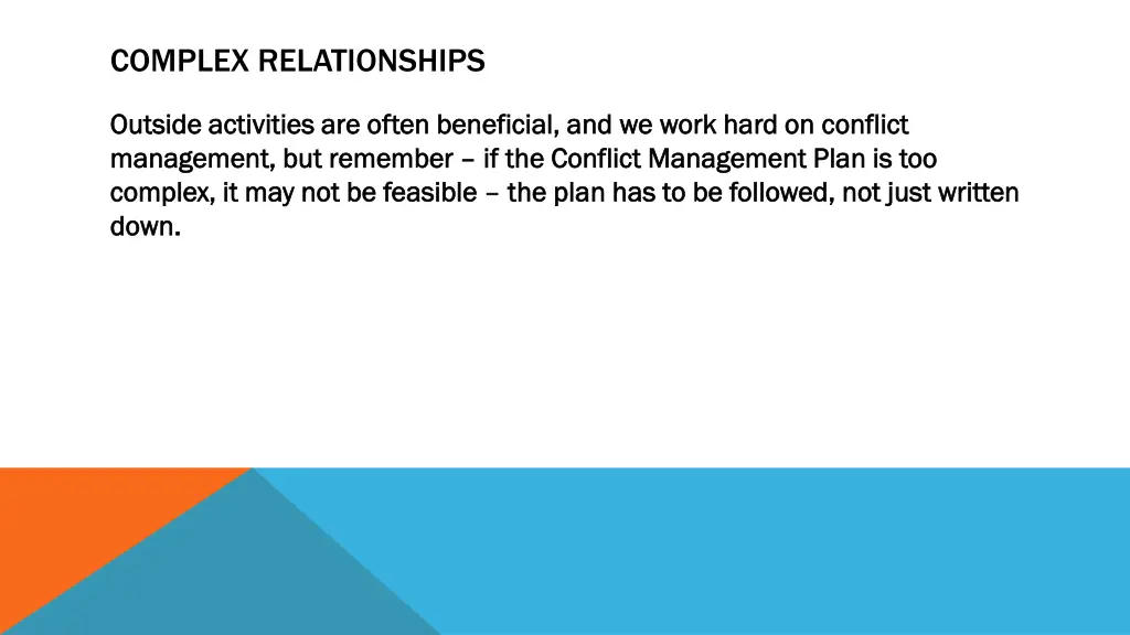 complex relationships