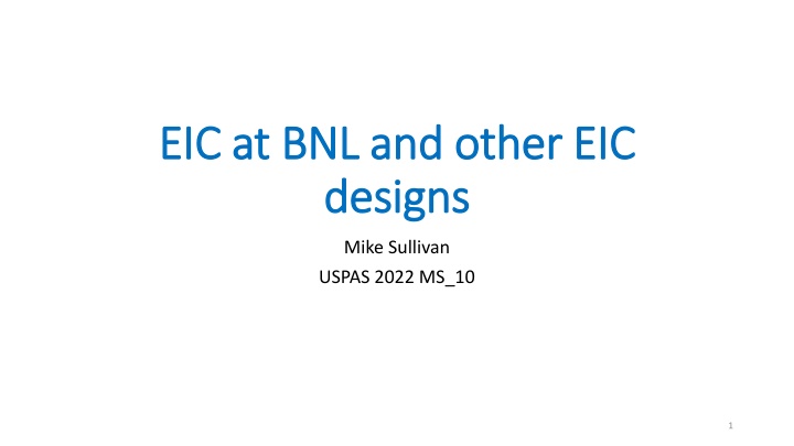 eic at bnl and other eic eic at bnl and other
