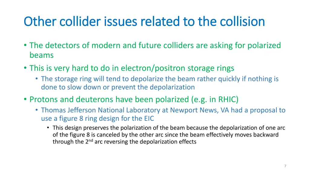 other collider issues related to the collision