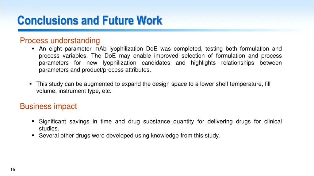 conclusions and future work