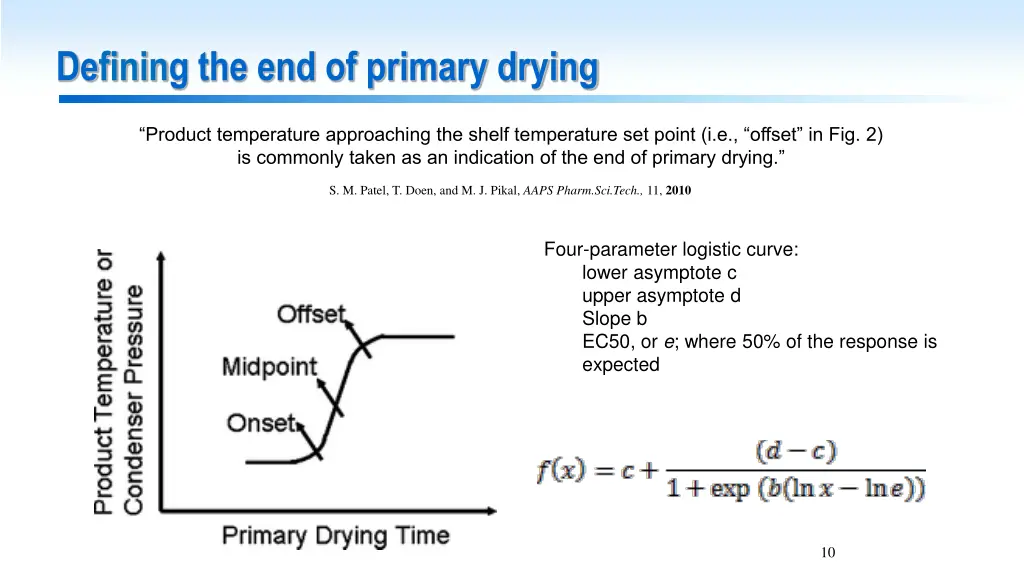 defining the end of primary drying