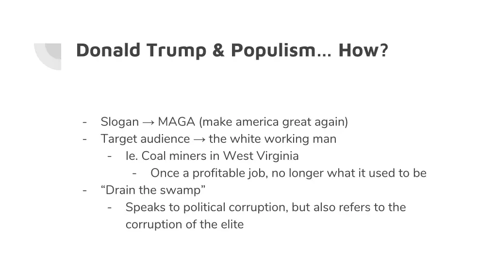 donald trump populism how