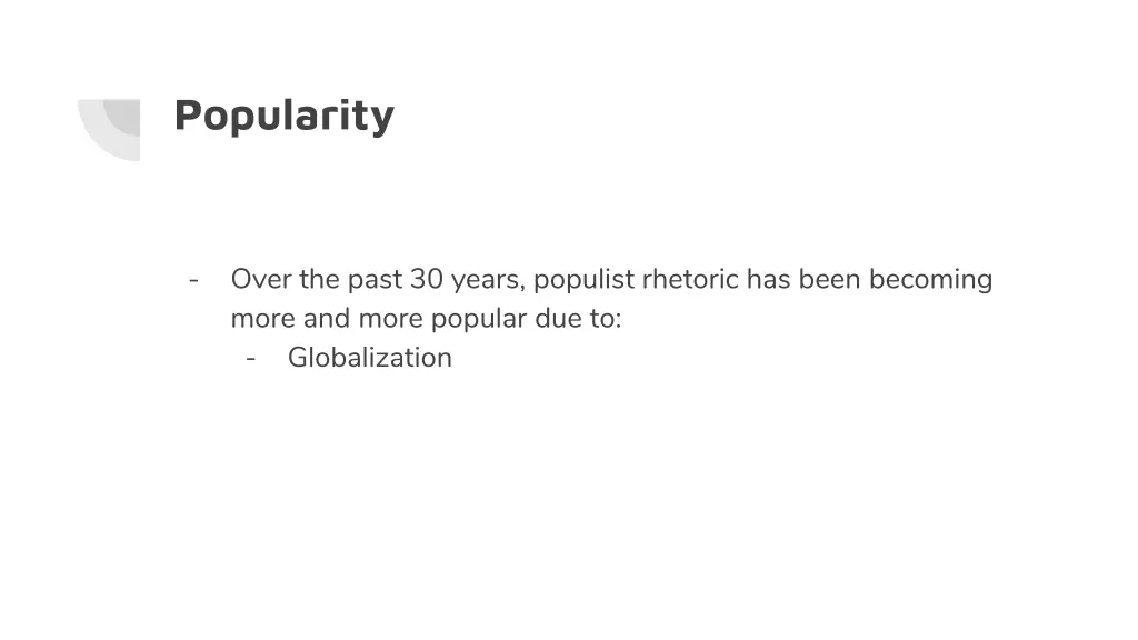 popularity
