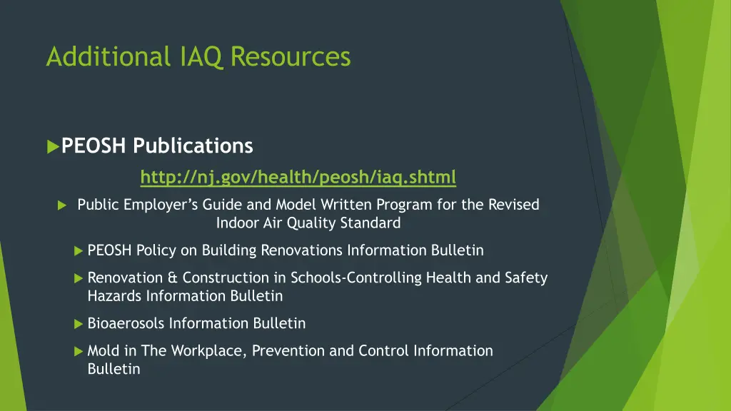 additional iaq resources