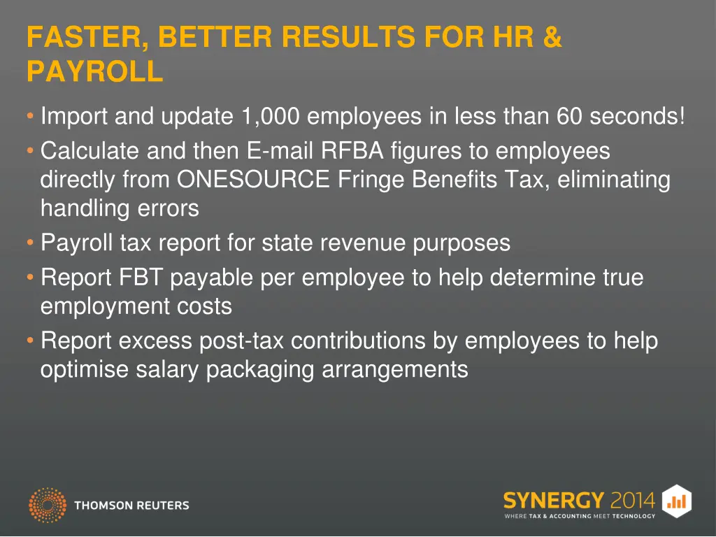 faster better results for hr payroll