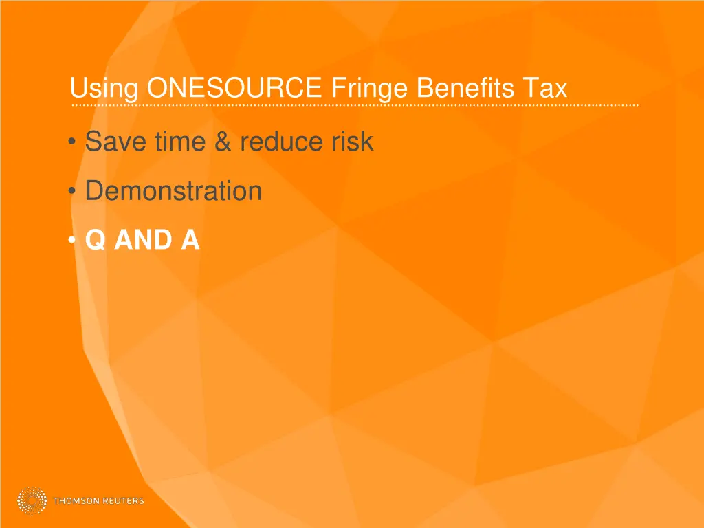 using onesource fringe benefits tax 2