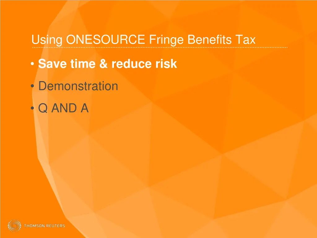 using onesource fringe benefits tax