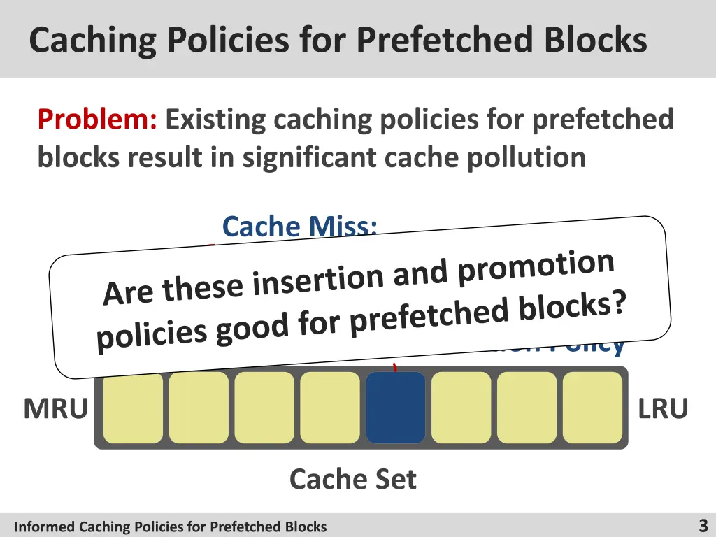 caching policies for prefetched blocks