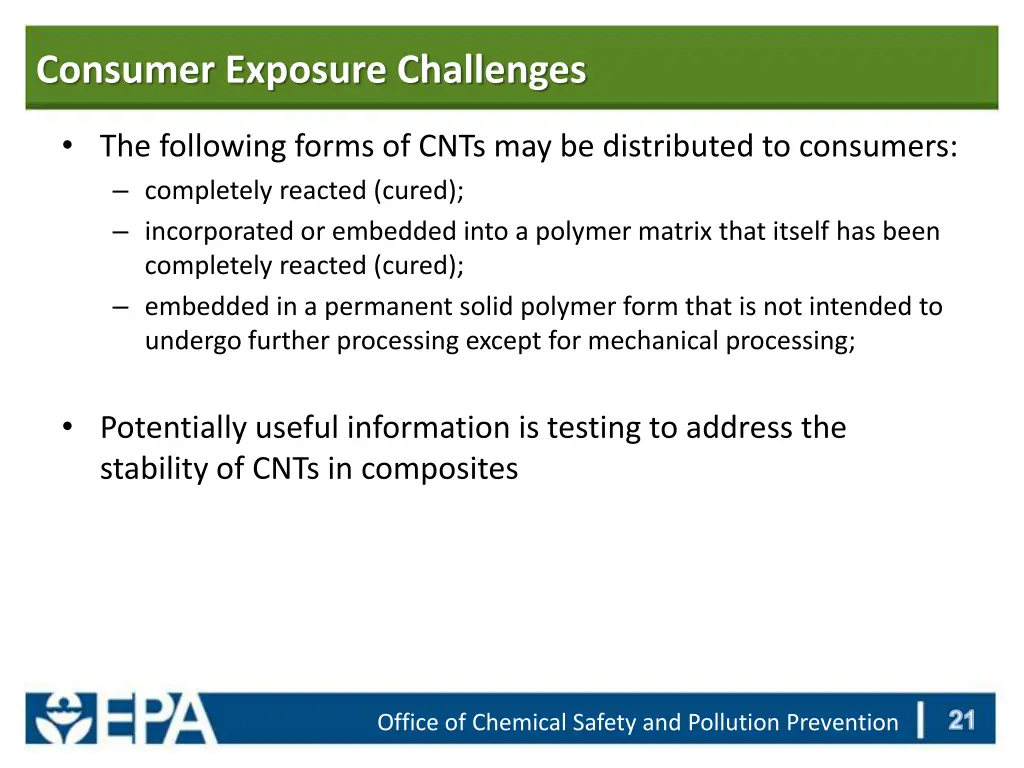 consumer exposure challenges