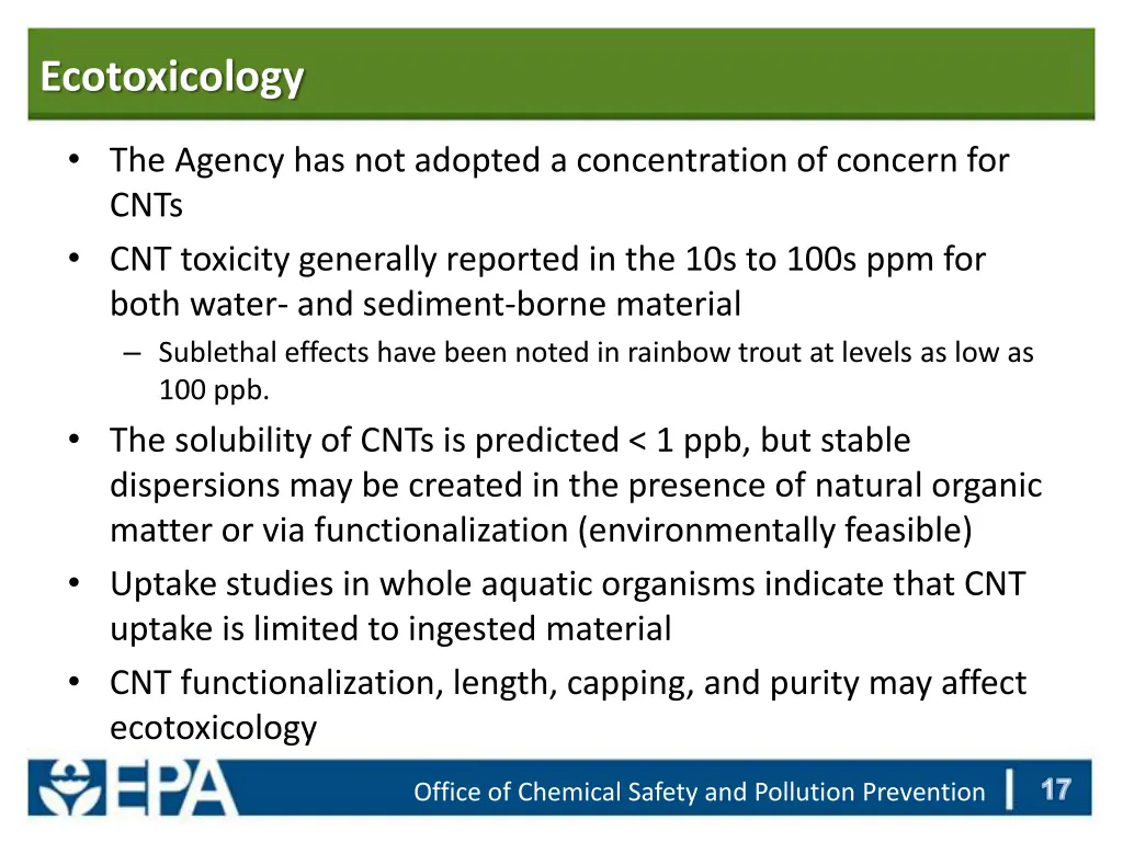 ecotoxicology