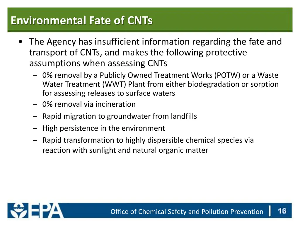 environmental fate of cnts