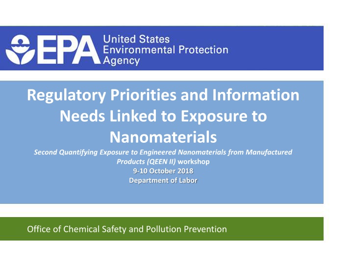 regulatory priorities and information needs