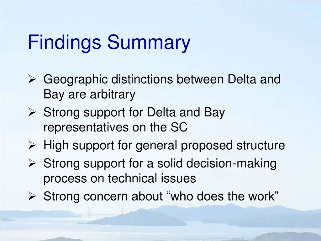 findings summary 1