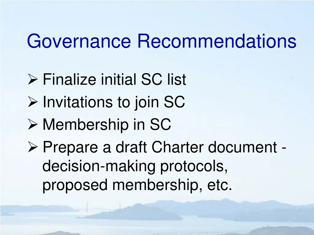 governance recommendations