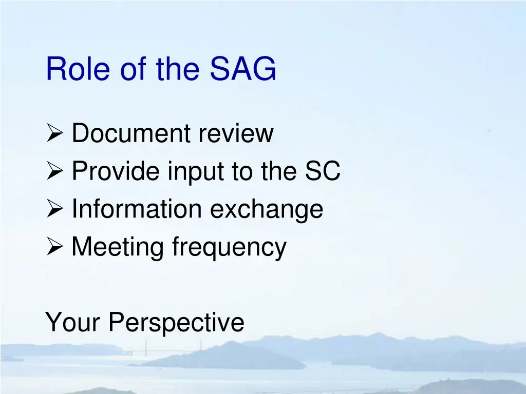 role of the sag