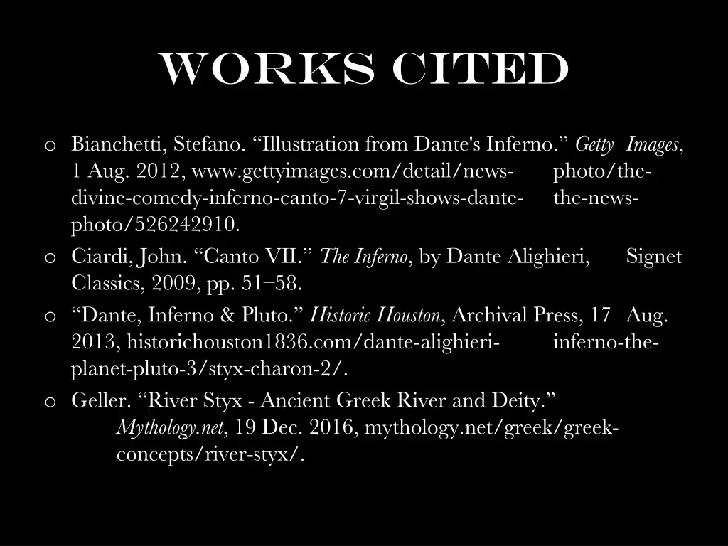 works cited