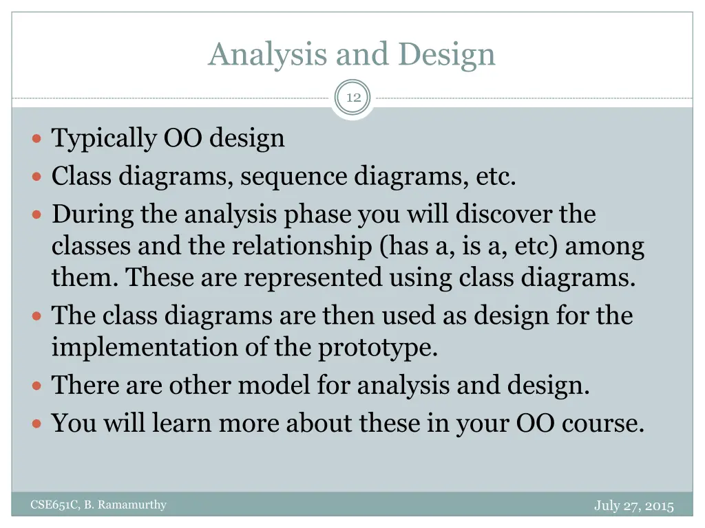 analysis and design