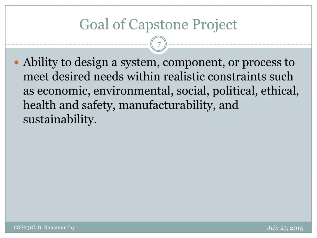 goal of capstone project