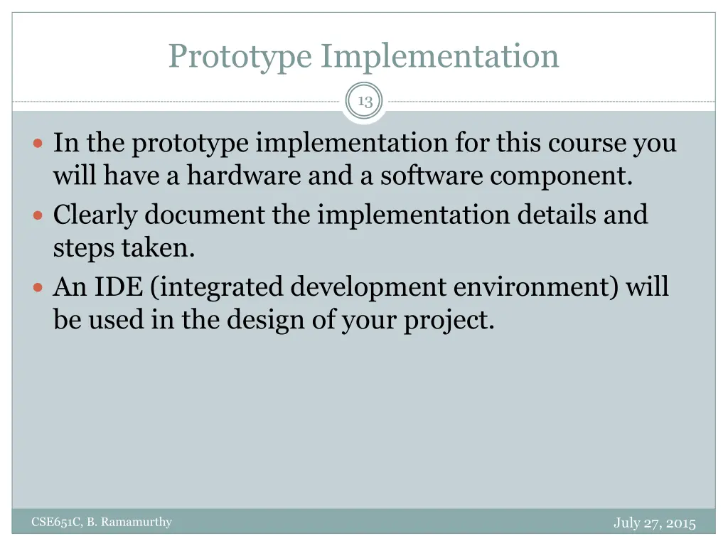 prototype implementation