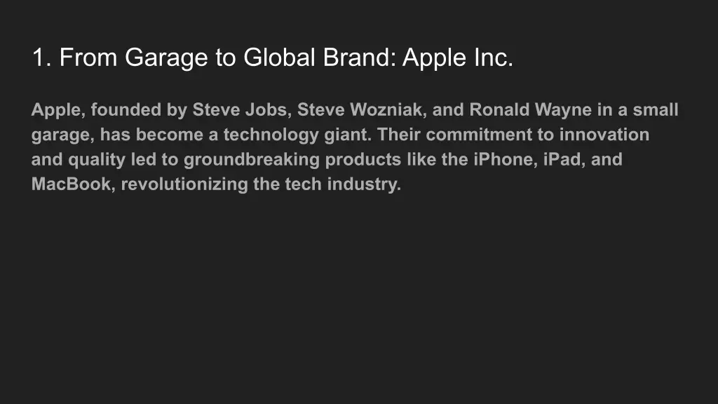 1 from garage to global brand apple inc