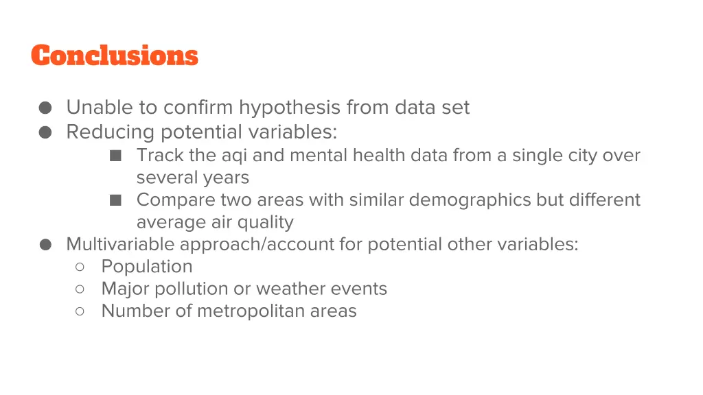 conclusions