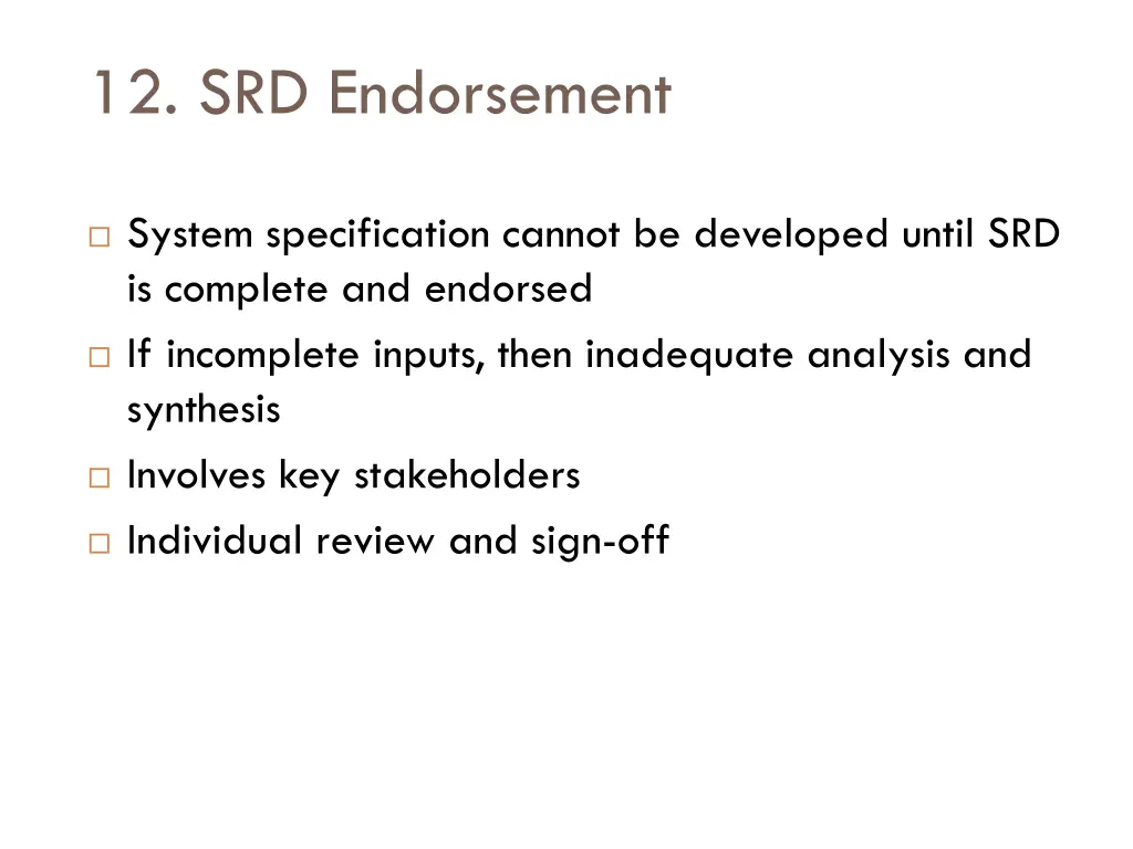 12 srd endorsement