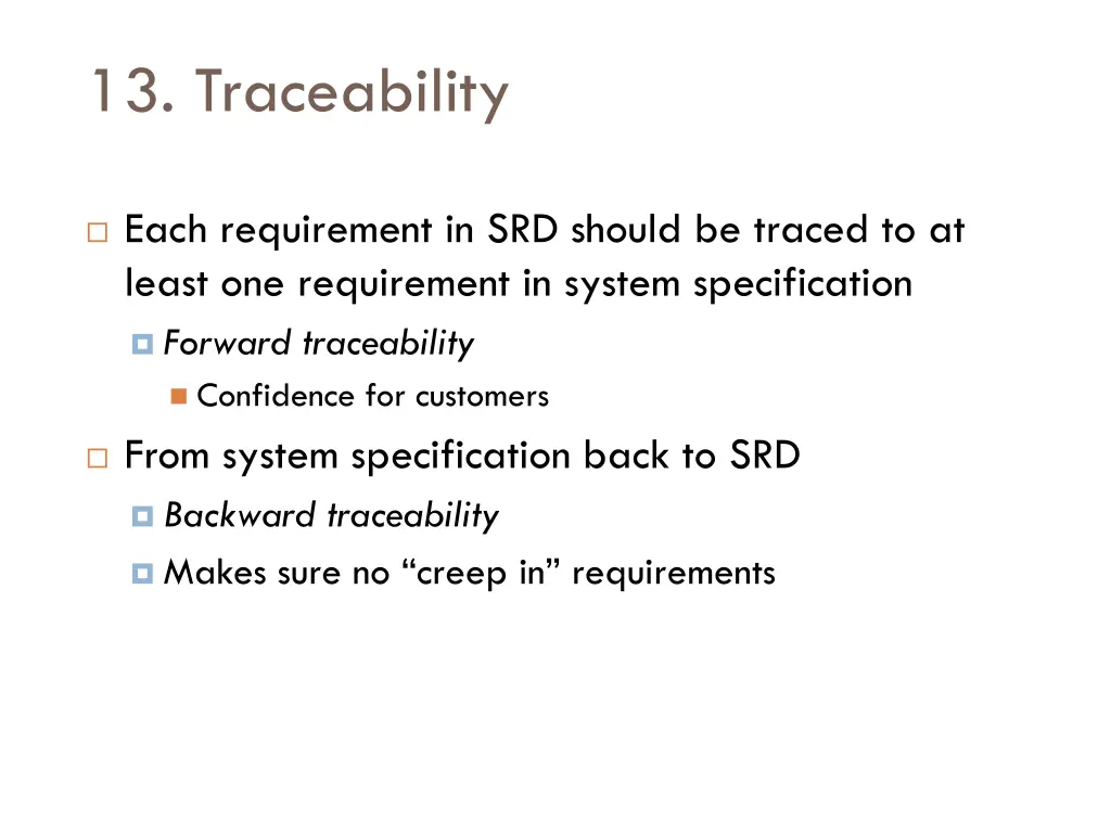 13 traceability