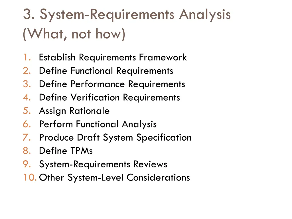 3 system requirements analysis what not how