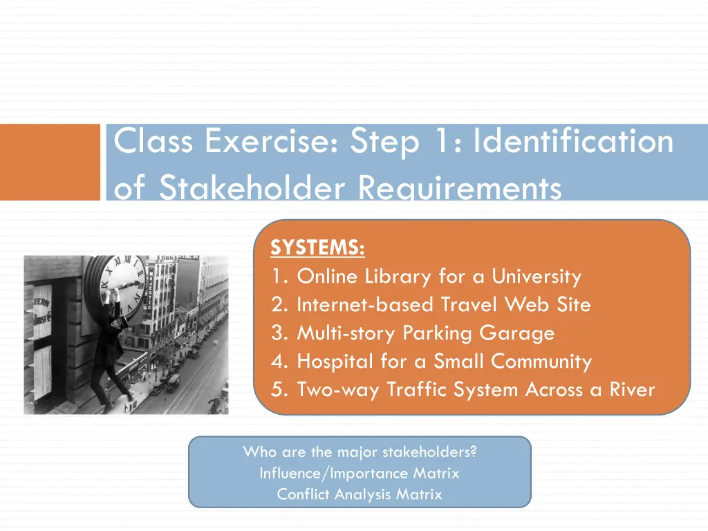 class exercise step 1 identification