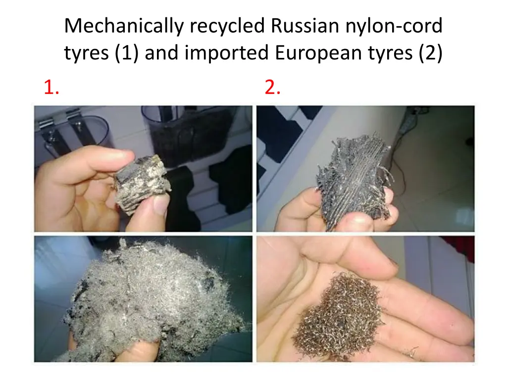 mechanically recycled russian nylon cord tyres