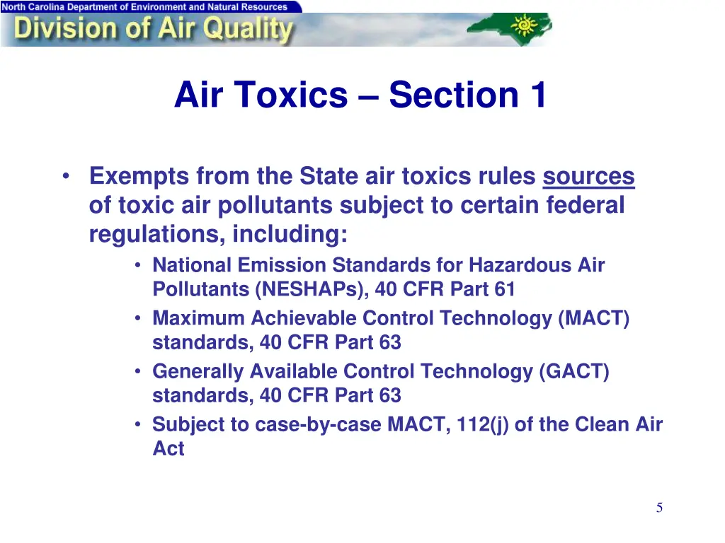 air toxics section 1