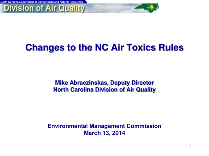 changes to the nc air toxics rules