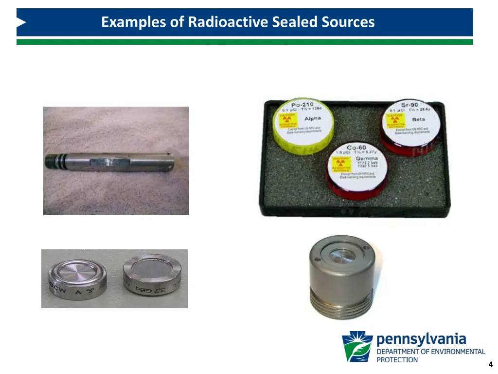 examples of radioactive sealed sources